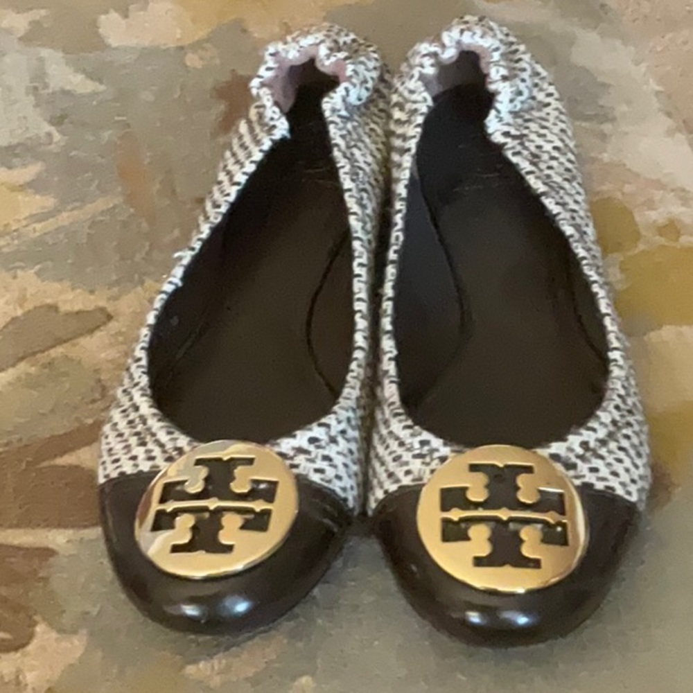 Tory Burch Minnie Cap Toe Flat Size 10 1/2